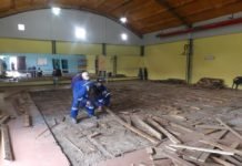 Se comenzó a reparar el piso de la Escuela de Danzas Gral. Las Heras